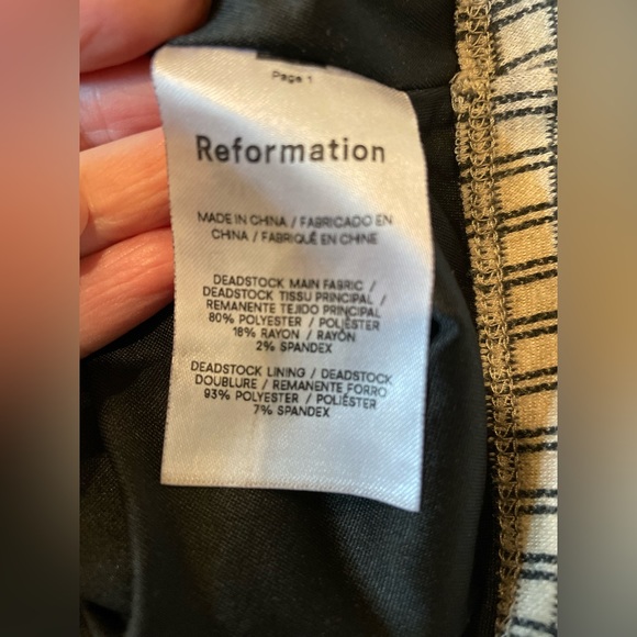 Reformation plaid print square neckline crop top size XS - Picture 8 of 9